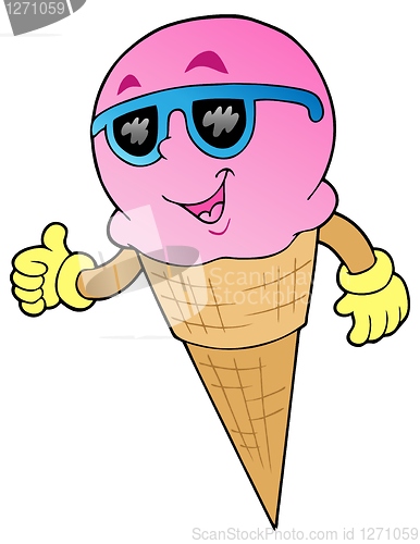 Image of Smiling ice cream in sunglasses
