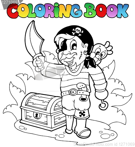 Image of Coloring book with young pirate