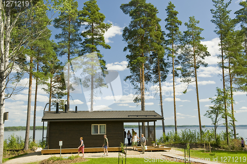 Image of The house on the bank of lake