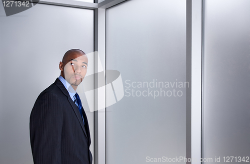 Image of Businessman looking anxious