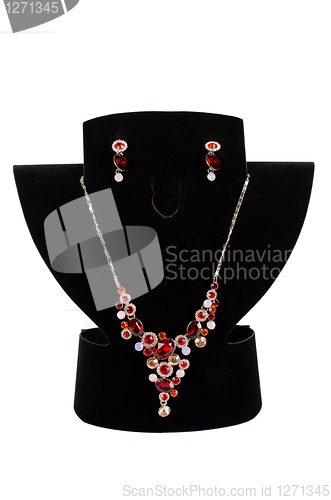 Image of necklace with pendants and earrings