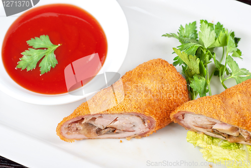 Image of rolls from pork meat