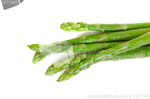 Image of Fresh asparagus on white