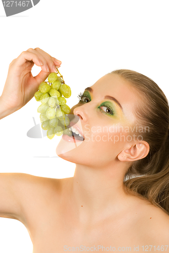 Image of girl with grapes