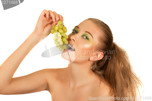 Image of girl with grapes