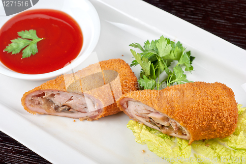 Image of rolls from pork meat