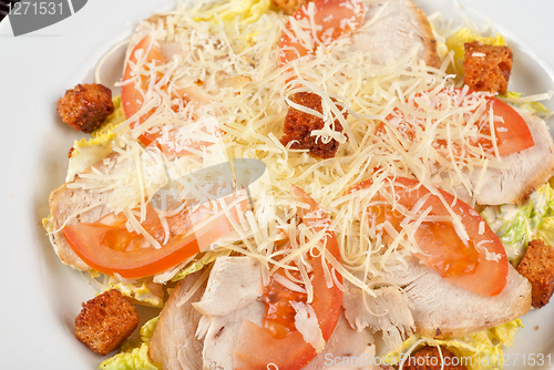 Image of chicken meat filet salad