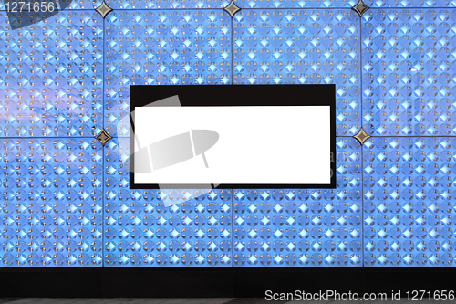 Image of Blank billboard on wall and lighting background