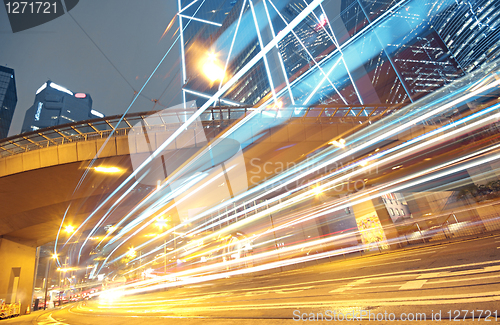 Image of night traffic lights