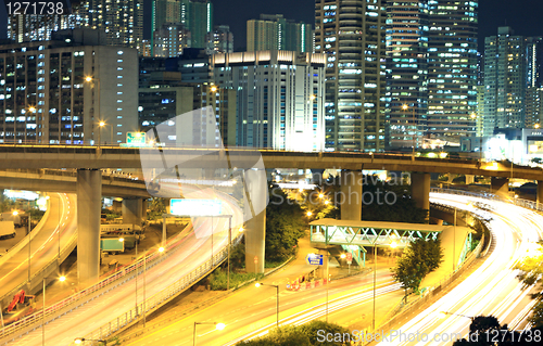 Image of traffic in downtown of Hong Kong 