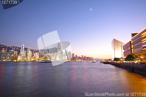 Image of Magic hour of Victoria harbour, Hong Kong 