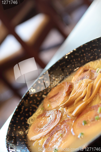 Image of pork with noodle in japanese style 