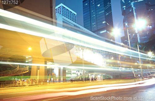 Image of Urban night traffics view in dusk