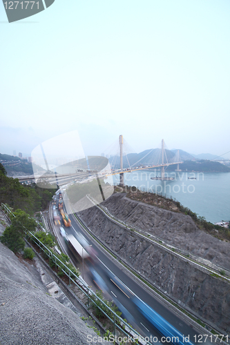 Image of highway and Ting Kau bridge 