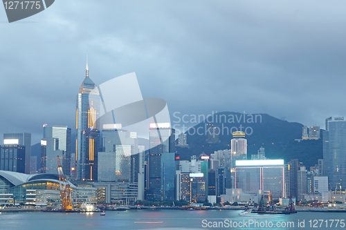 Image of Magic hour of Victoria harbour, Hong Kong 