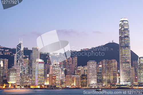 Image of Magic hour of Victoria harbour, Hong Kong 