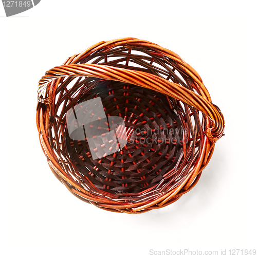 Image of Handmade rattan basket on white background