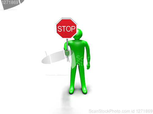 Image of Person with Stop sign