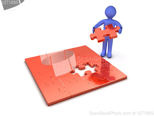 Image of Man with Puzzle