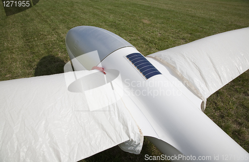 Image of Wrapped glider on ground