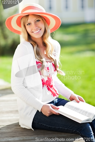 Image of Beautiful Caucasian woman outdoor