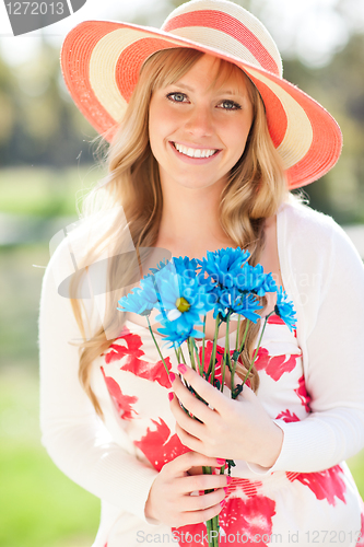 Image of Beautiful Caucasian woman outdoor