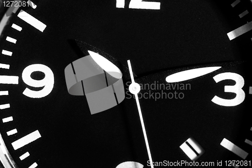 Image of Black and white clock.