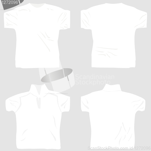 Image of T-shirt design set including male female