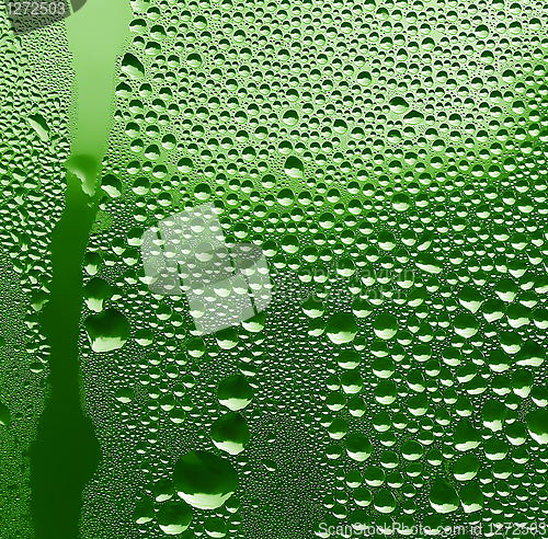 Image of water drops on glass