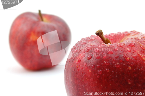 Image of fresh red apple isolated on white background