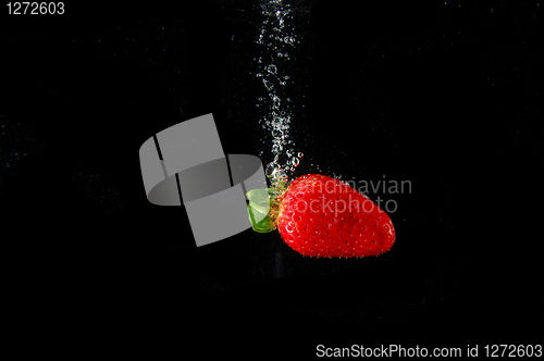 Image of strawberry in water