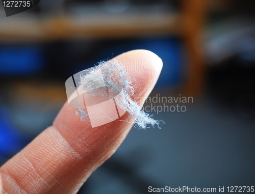 Image of dust and finger