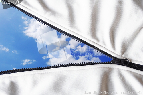 Image of zipped blue sky