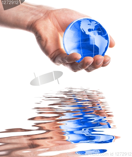 Image of hand and globe