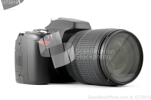 Image of black dslr camera