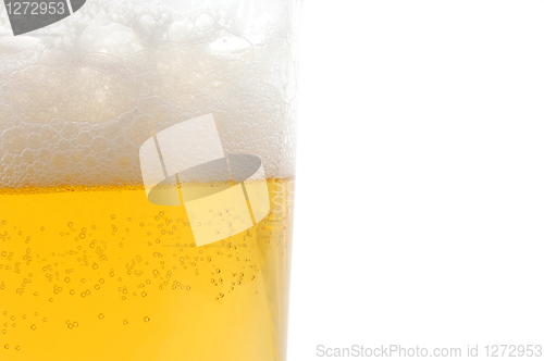 Image of glass of beer isolated on white background