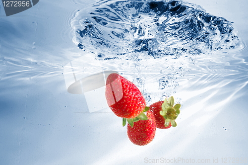 Image of strawberry in water