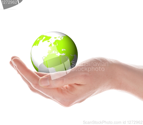 Image of the globe in your hand concept