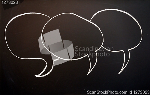 Image of chalkboard and speech bubble 