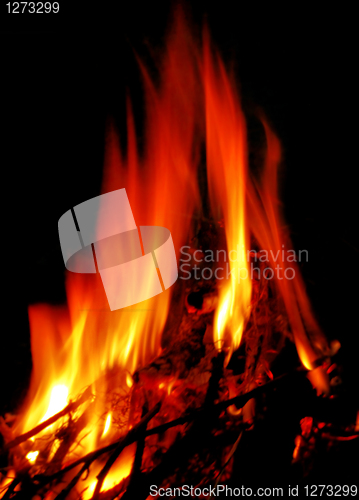 Image of hot fire on black