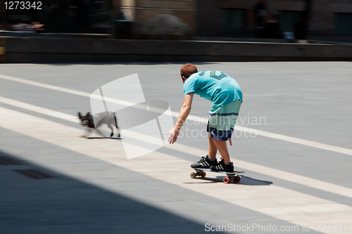 Image of Boy on skateboard
