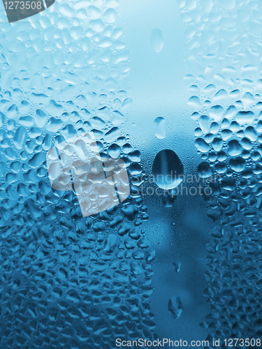 Image of water drops on glass