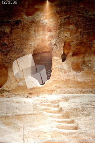 Image of Mysterious light over a cave