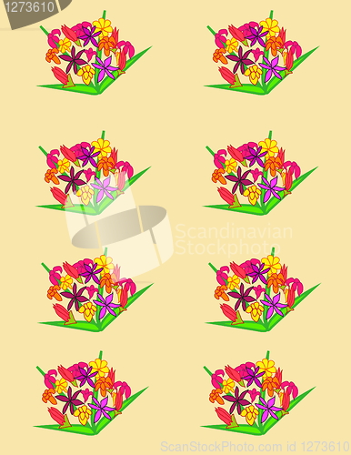 Image of bouquets of flowers on a background