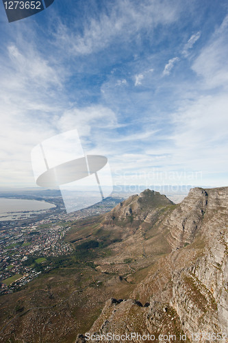 Image of Cape town as seen from the top of Table Mountain.