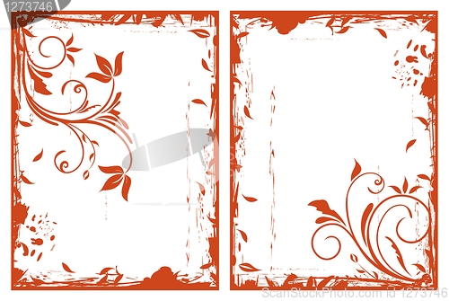 Image of autumn grunge floral frames