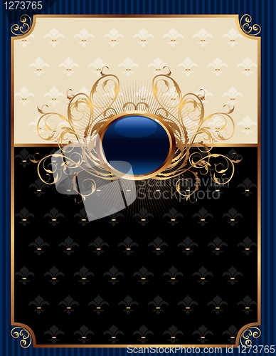 Image of gold invitation frame or packing for elegant design