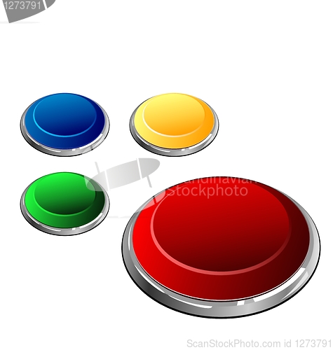 Image of Illustration of set of multi-coloured buttons - vector