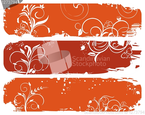 Image of set of horizontal floral autumn banners