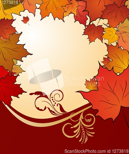 Image of autumn floral background with maples